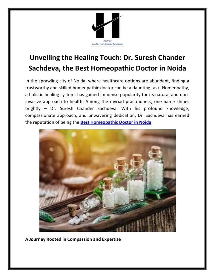 unveiling the healing touch dr suresh chander