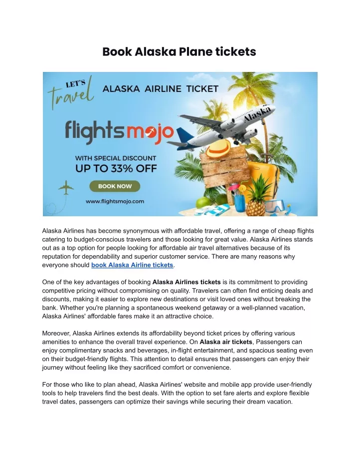 book alaska plane tickets