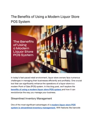 The Benefits of Using a Modern Liquor Store POS System