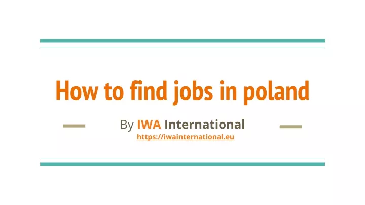 how to find jobs in poland