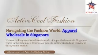 Navigating the Fashion World Apparel Wholesale in Singapore