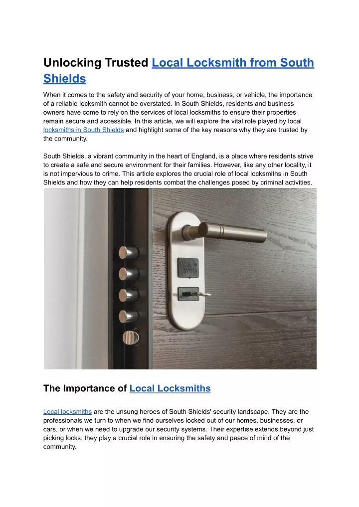 unlocking trusted local locksmith from south