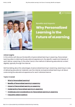 Why Personalized Learning is the Future of eLearning_ Benefits and Impacts