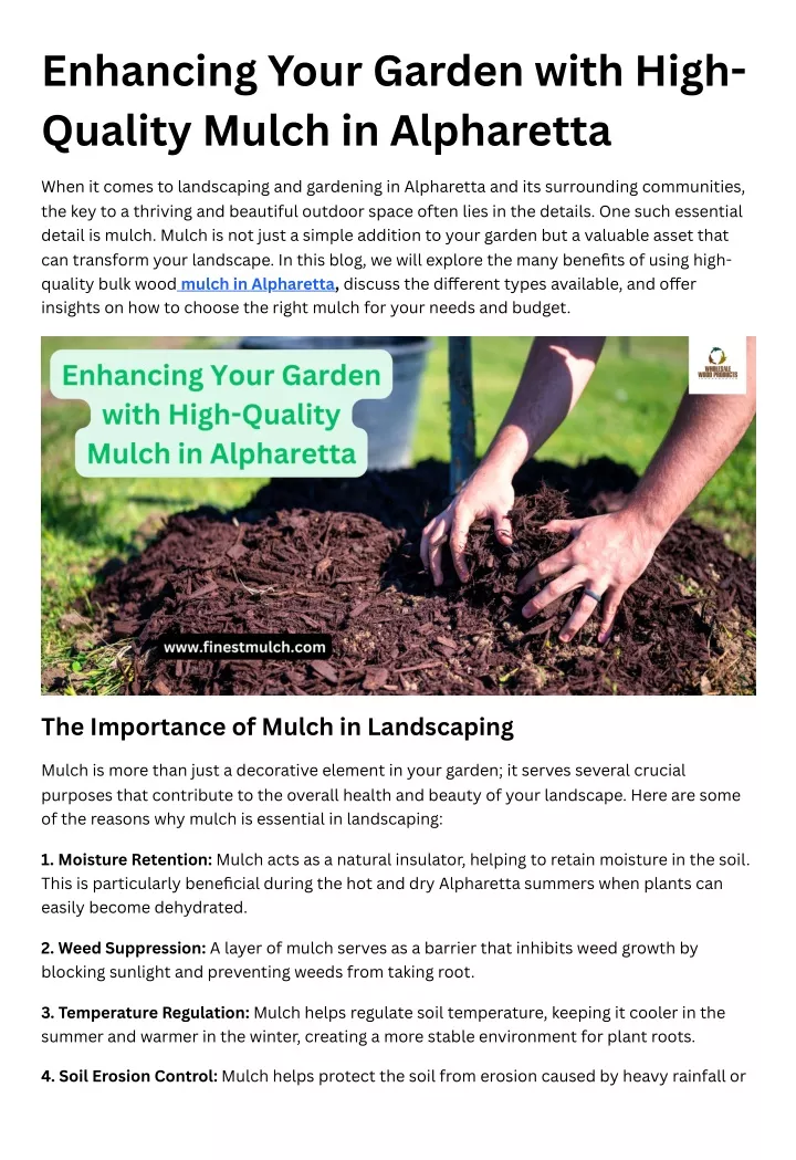 enhancing your garden with high quality mulch