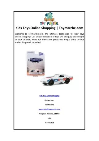Kids Toys Online Shopping | Toymarche.com