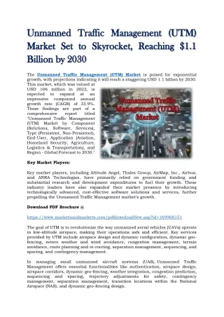 unmanned traffic management utm unmanned traffic