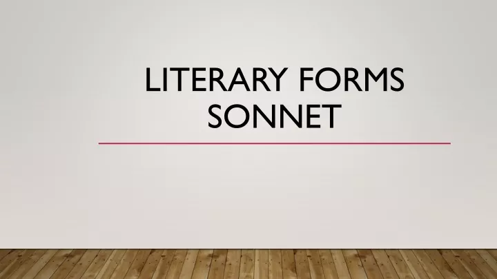 literary forms sonnet