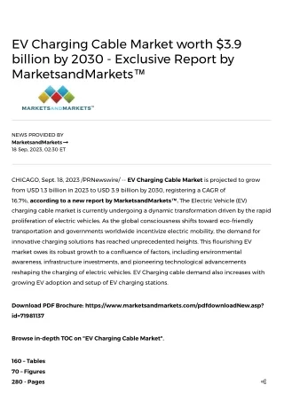 EV Charging Cable Market worth $3.9 billion by 2030 - Exclusive Report by MarketsandMarkets™