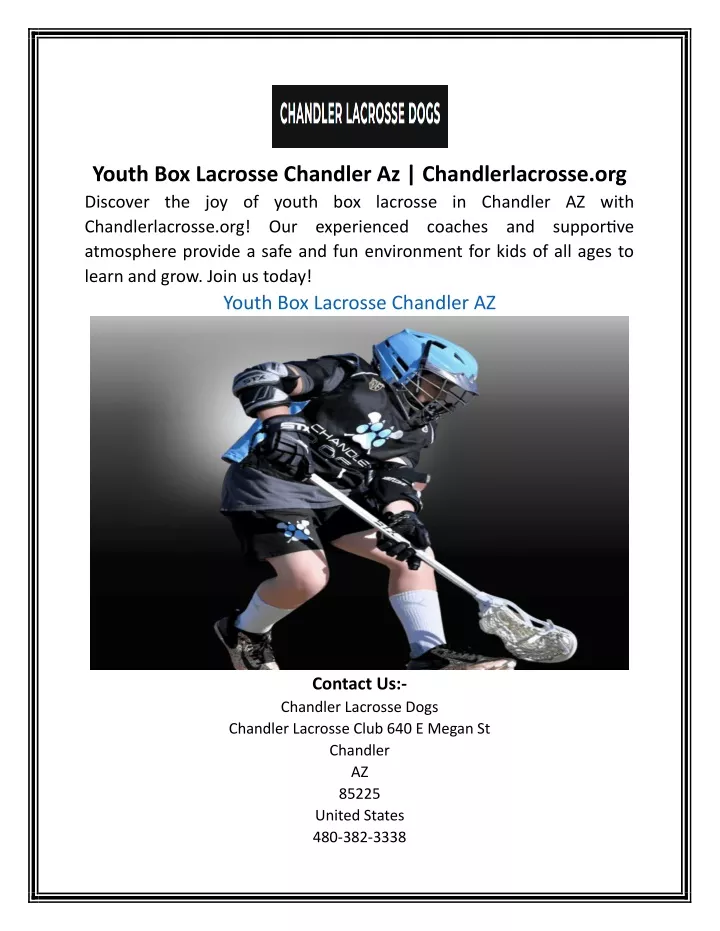 youth box lacrosse chandler az chandlerlacrosse