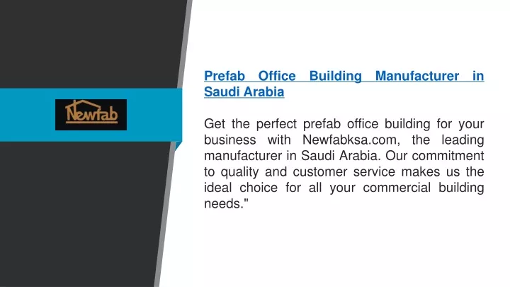 prefab office building manufacturer in saudi