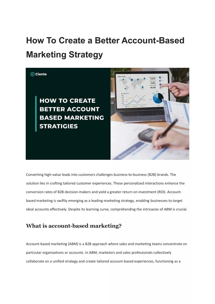 how to create a better account based marketing