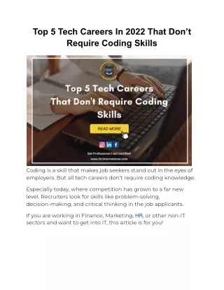 top 5 tech careers in 2022 that don t require