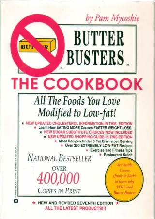 Read Ebook Pdf Butter Busters - The Cookbook Cook Book - All the Foods You Love Modified to