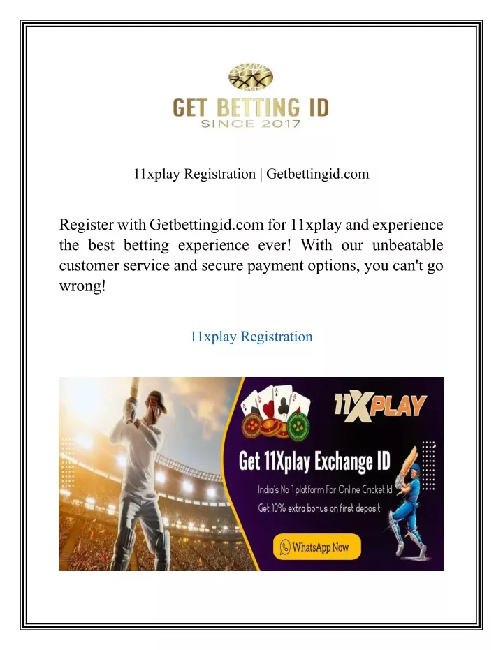 11xplay registration getbettingid com