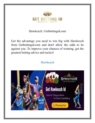 Hawkexch Getbettingid.com
