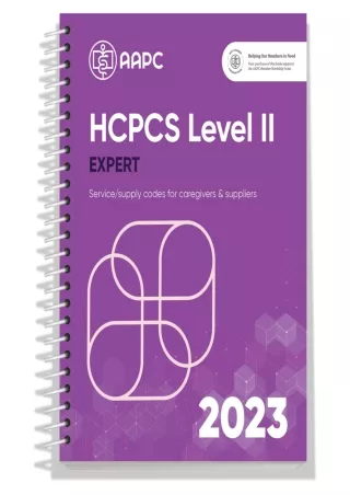 Read PDF  2023 HCPCS Level II Expert Professional Edition (HCPCS Code Book)