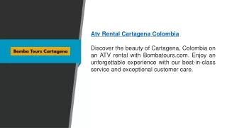 Atv Rental Cartagena Colombia | Bombatours.com