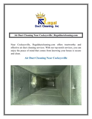 Air Duct Cleaning Near Cockeysville  Regalductcleaning.com