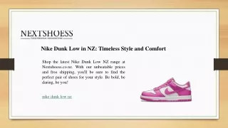 Nike Dunk Low in NZ Timeless Style and Comfort