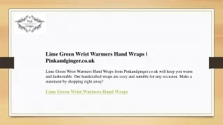 Lime Green Wrist Warmers Hand Wraps  Pinkandginger.co.uk