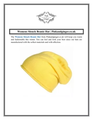 Womens Slouch Beanie Hat  Pinkandginger.co.uk