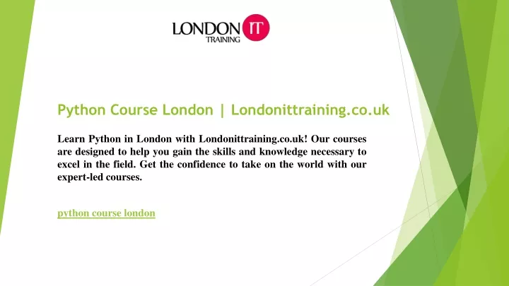 python course london londonittraining co uk