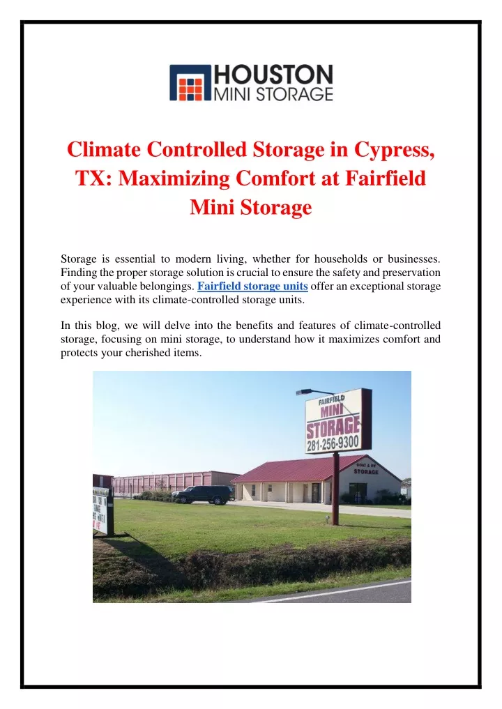 climate controlled storage in cypress