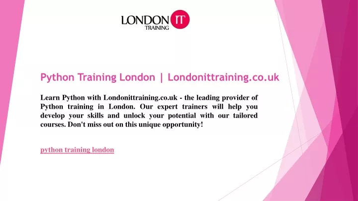 python training london londonittraining co uk