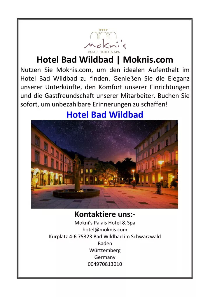 hotel bad wildbad moknis com nutzen sie moknis