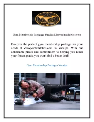 Gym Membership Packages Yucaipa Zeropointathletics