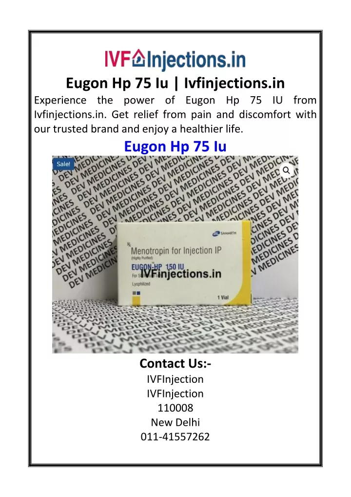 eugon hp 75 iu ivfinjections in experience