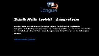 Teknik Metin Çevirisi  Languvi.com 01