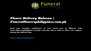 Flower Delivery Bulacan  Funeralflowersphilippines.com.ph