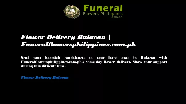 flower delivery bulacan funeralflowersphilippines