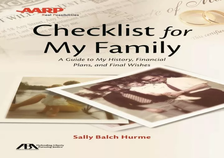 aarp checklist for my family