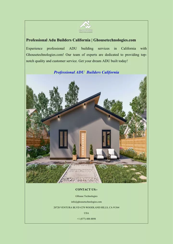 professional adu builders california