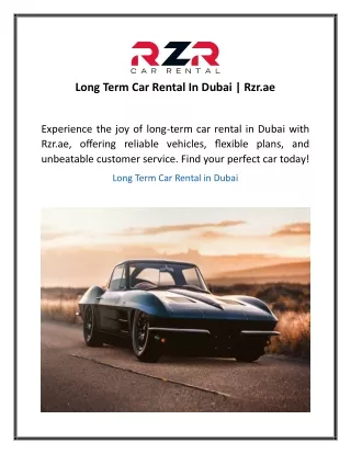 Long Term Car Rental In Dubai Rzr.ae