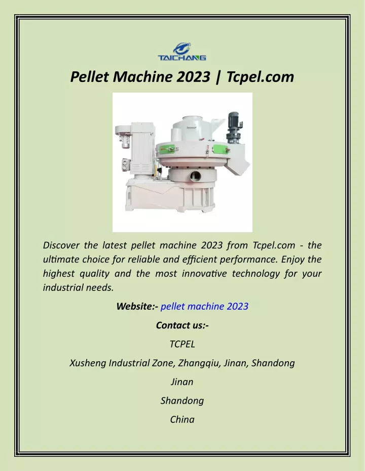 pellet machine 2023 tcpel com