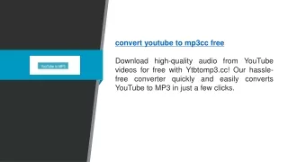 Convert Youtube To Mp3cc Free | Ytbtomp3.cc
