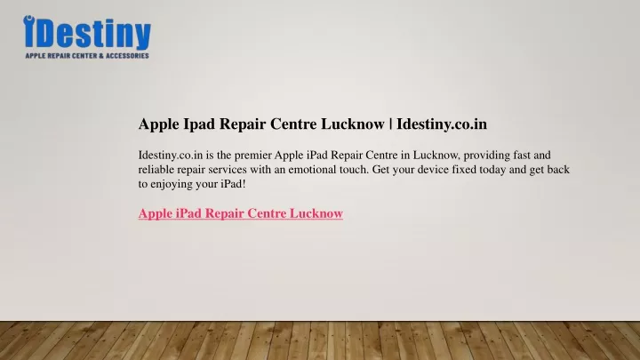 apple ipad repair centre lucknow idestiny