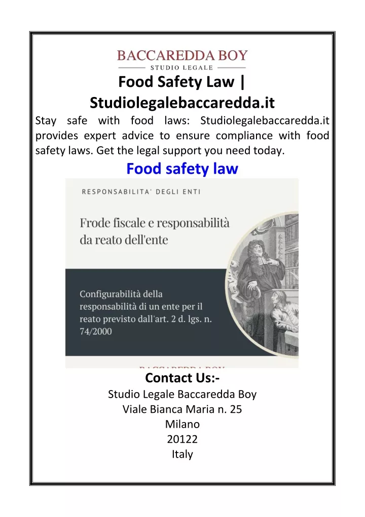 food safety law studiolegalebaccaredda it stay