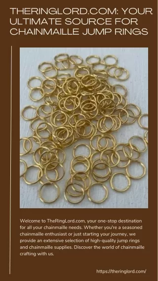 Bulk jump rings for chainmaille