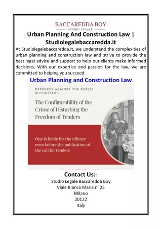 Urban Planning And Construction Law  Studiolegalebaccaredda.it