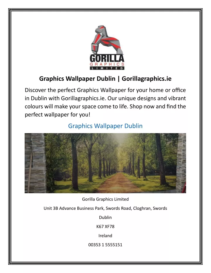 graphics wallpaper dublin gorillagraphics ie