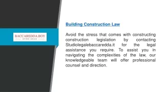 Building Construction Law | Studiolegalebaccaredda.it