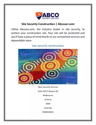 site security construction abcoser com