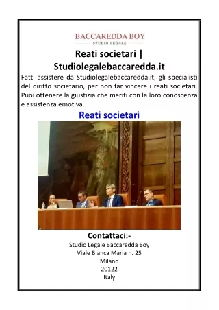 Reati societari  Studiolegalebaccaredda.it