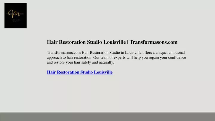 hair restoration studio louisville transformasons