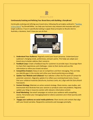 continuously evolving and refining your brand