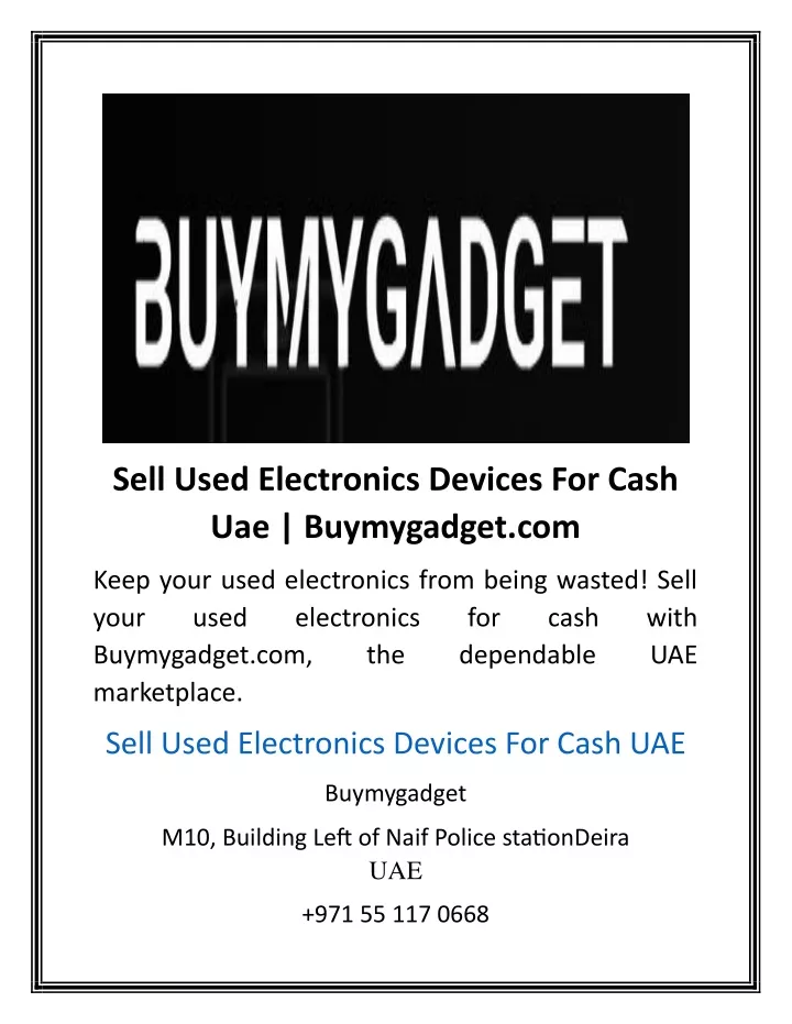 sell used electronics devices for cash